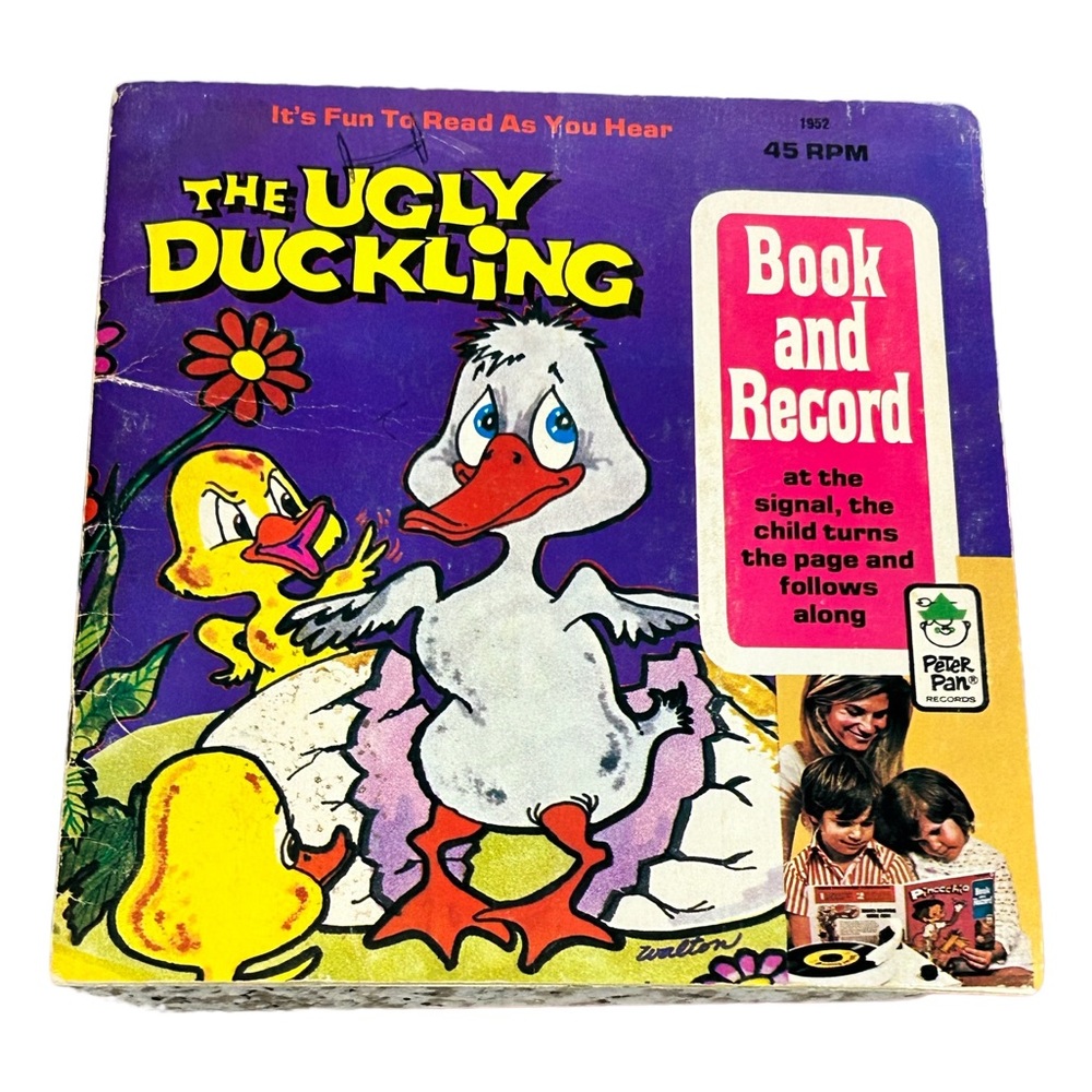 Vintage Peter Pan The Ugly Duckling Read Along Book & Vinyl Record.